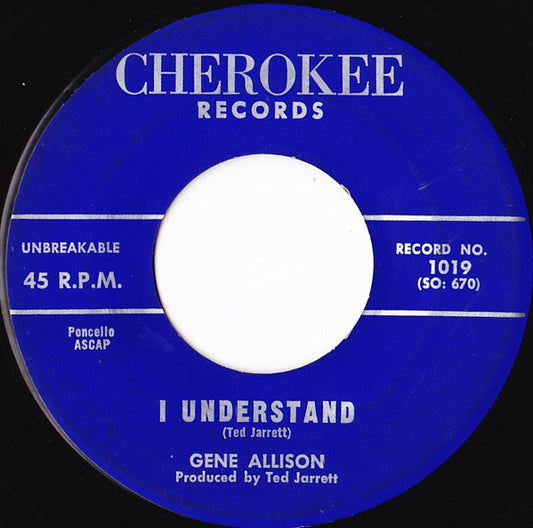 Gene Allison – I Understand / Now That We're Together 7"