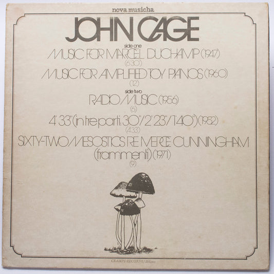 John Cage - Nova Musicha n.1 LP