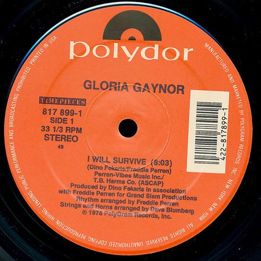 Gloria Gaynor - I Will Survive (1989 Reissue) 12"