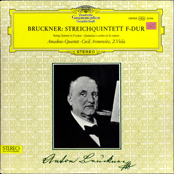 Anton Bruckner, Amadeus-Quartett, Cecil Aronowitz – Streichquintett F-Dur LP