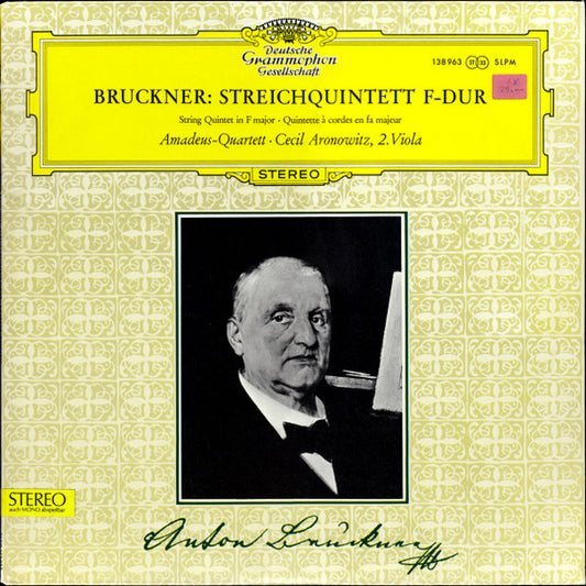 Anton Bruckner, Amadeus-Quartett, Cecil Aronowitz – Streichquintett F-Dur LP