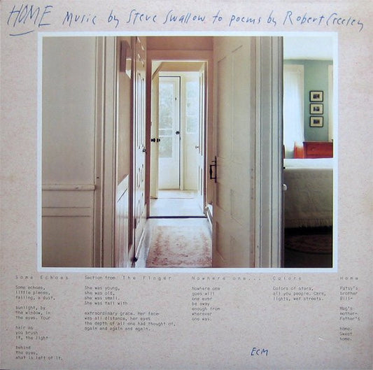Steve Swallow – Home · Music By Steve Swallow To Poems By Robert Creeley LP