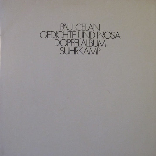 Paul Celan – Gedichte Und Prosa LP