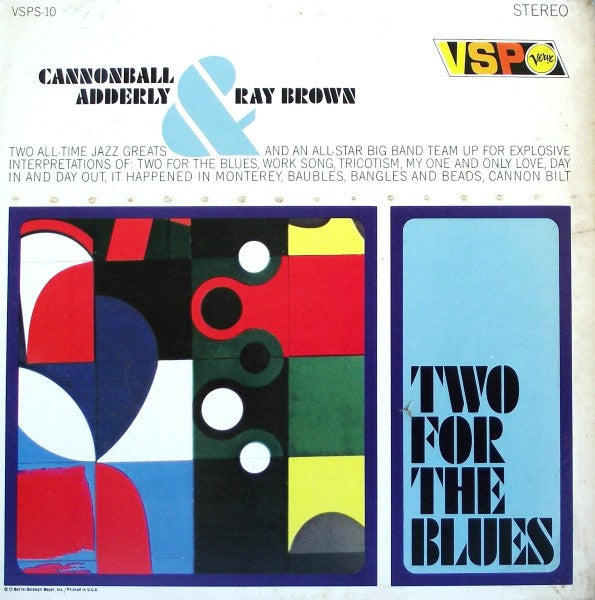 Cannonball Adderly & Ray Brown - Two For The Blues LP