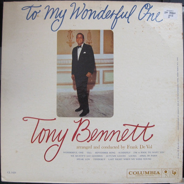 Tony Bennett – To My Wonderful One LP