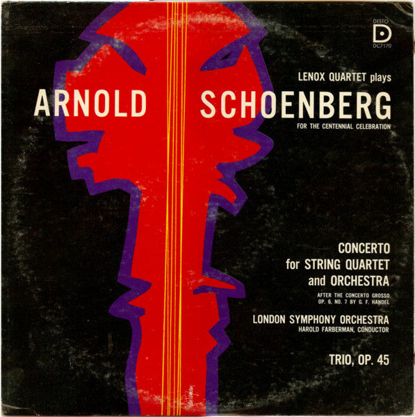 Arnold Schoenberg - Concerto For String Quartet And Orchestra After Handel Op. 6 LP