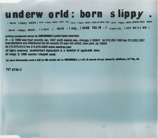 Underworld – Born Slippy CD