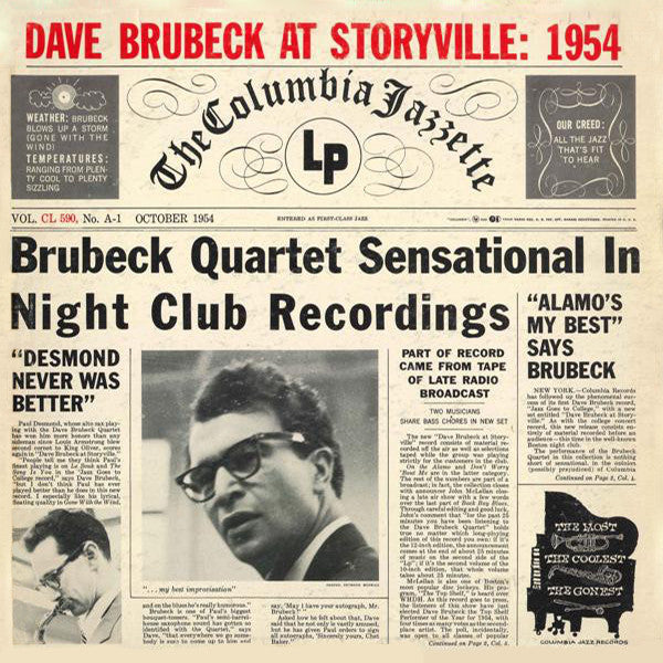 Dave Brubeck – Dave Brubeck At Storyville: 1954 LP