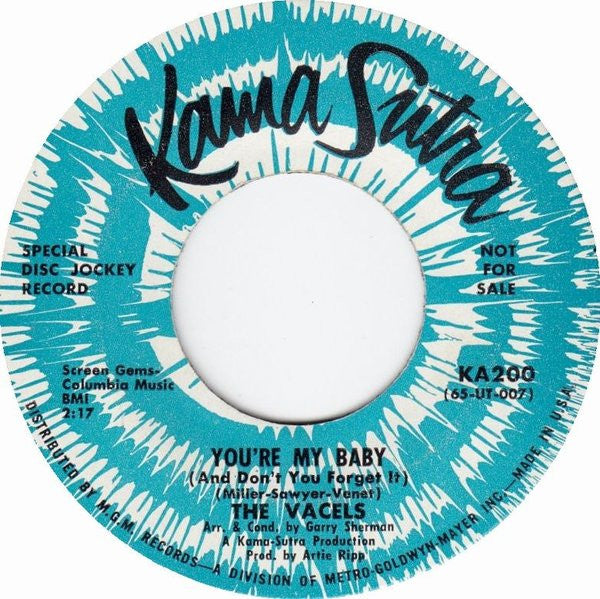 The Vacels – You're My Baby (And Don't You Forget It) (Promo) 7"