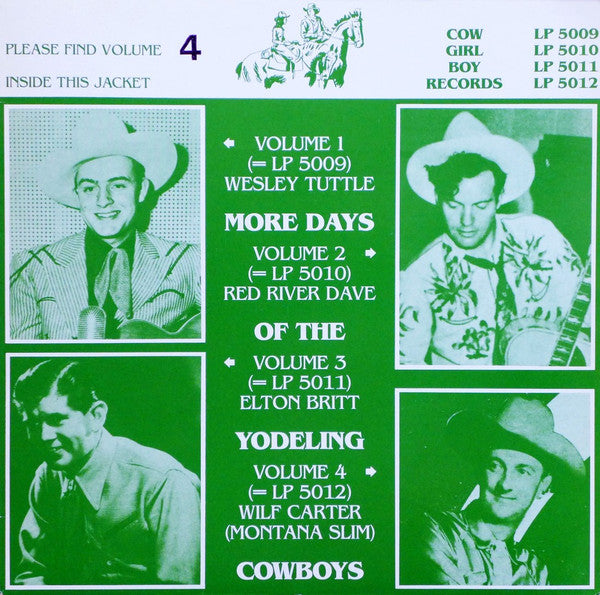 Wilf Carter – More Days Of The Yodeling Cowboys Volume 4 LP
