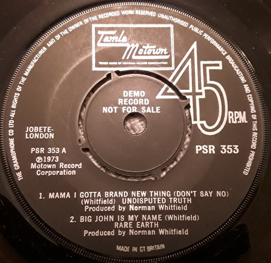 Various – Tamla Motown EP (Promo) 7"