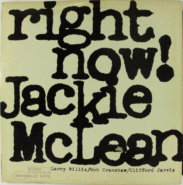 Jackie McLean – Right Now! (1966 Stereo pressing, NYC labels) LP