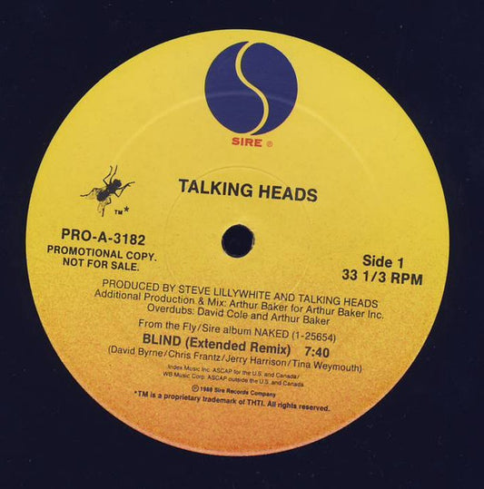 Talking Heads – Blind (Extended Remix) (Promo) 12"