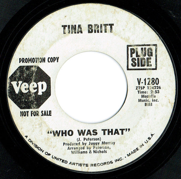 Tina Britt – Who Was That / I Found A New Love 7"