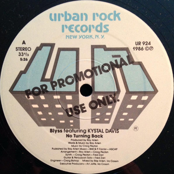Blyss Featuring Kystal Davis – No Turning Back 12"