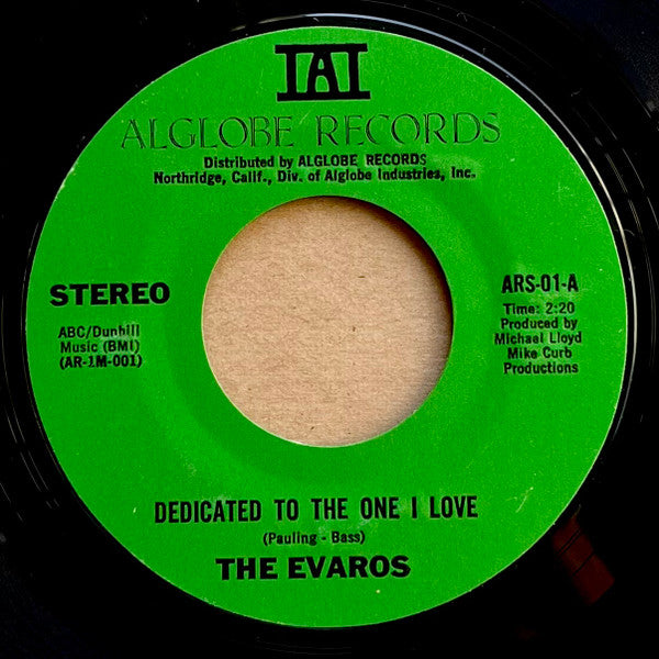 The Evaros - Dedicated To The One I Love 7"