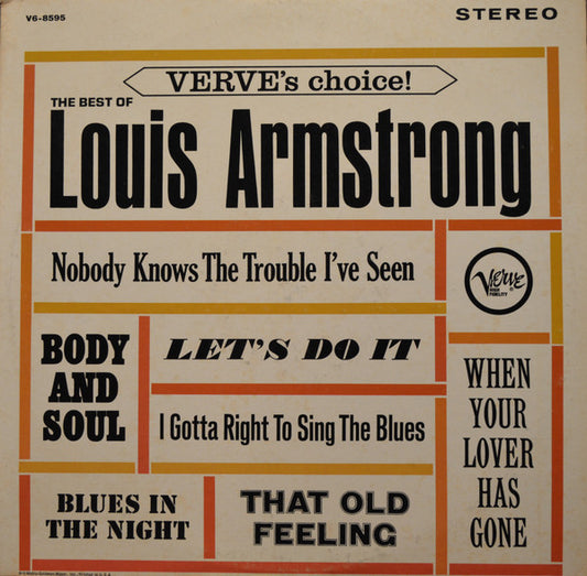 Louis Armstrong – The Best Of Louis Armstrong (Verve's Choice!) LP