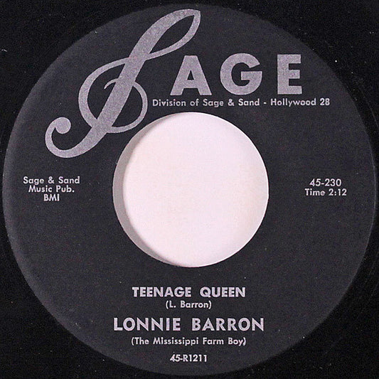 Lonnie Barron - Teenage Queen / Please Blue Heart 7"