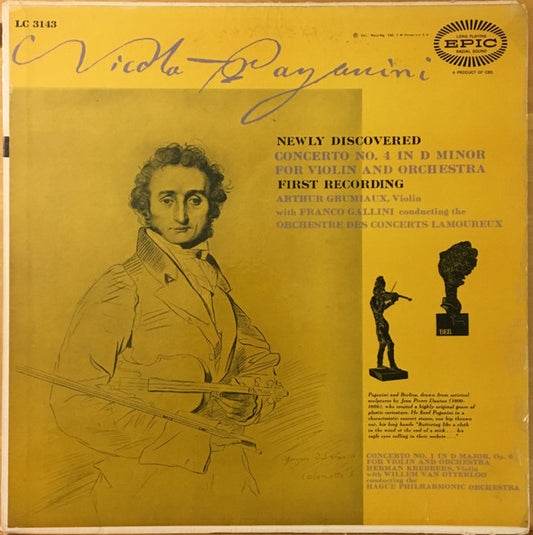 Niccolo Paganini – Concerto No. 4 In D Minor / Concerto No. 1 In D Major LP