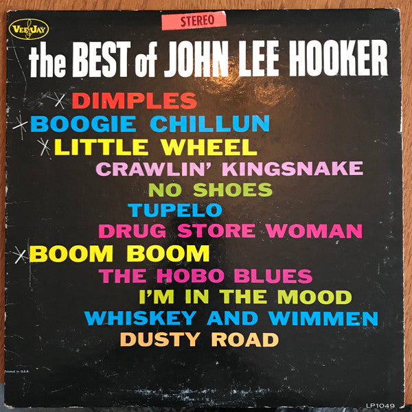 John Lee Hooker – The Best Of John Lee Hooker (Reissue, Stereo) LP