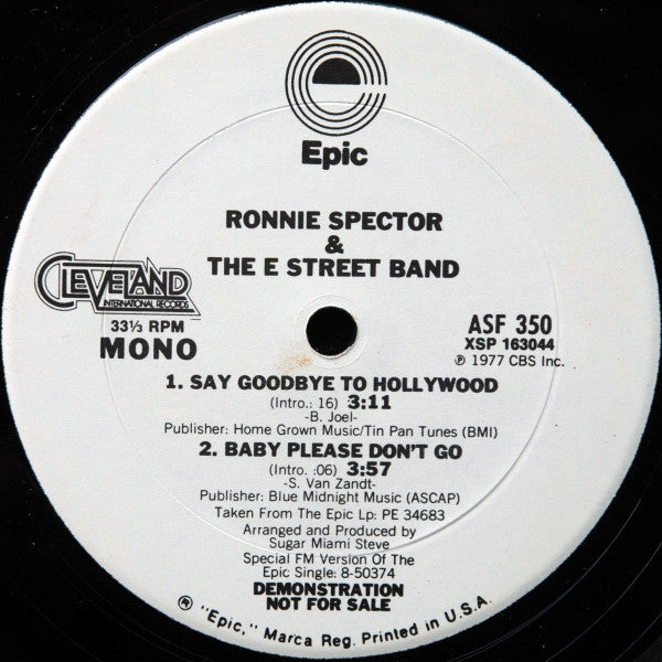 Ronnie Spector & The E Street Band – Say Goodbye To Hollywood / Baby Please Don't Go 12"