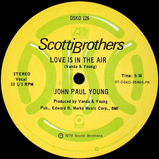 John Paul Young – Love Is In The Air 12"