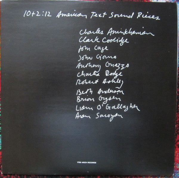 Various Artists - 10+2: 12 American Text Sound Pieces LP