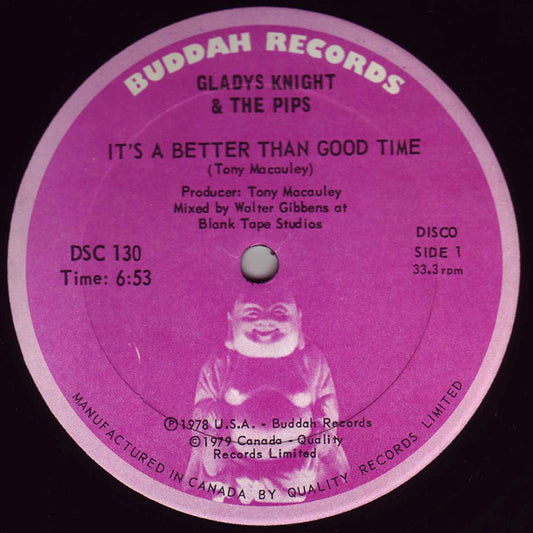 Gladys Knight & The Pips ‎– It's A Better Than Good Time 12"