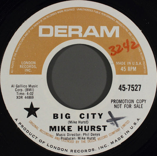 Mike Hurst – Big City (Promo) 7"