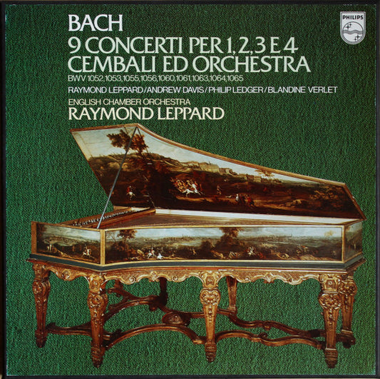 Bach / Raymond Leppard - 9 Concerti Per 1,2,3 E 4 Cembali Ed Orchestra (2 LP)