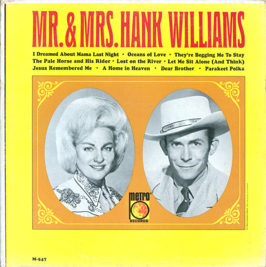 Mr. & Mrs. Hank Williams – Mr. & Mrs. Hank Williams LP