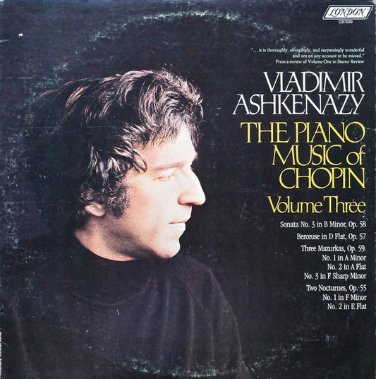 Chopin / Vladimir Ashkenazy - The Piano Music of Chopin Volume Three LP