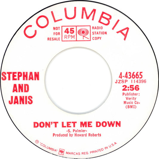 Stephan And Janis – Don't Let Me Down 7"