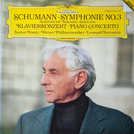 Schumann, Justus Frantz, Wiener Philharmoniker, Leonard Bernstein – Symphonie No. 3 »Rheinische = Rhenish = Rhenane« • Klavierkonzert = Piano Concerto LP