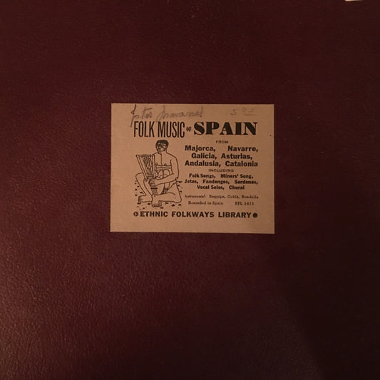 Various Artists - Folk Music Of Spain LP