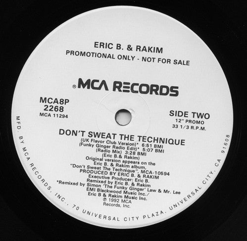 Eric B. & Rakim - Don't Sweat The Technique 12"