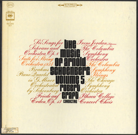 Schoenberg / Robert Craft - The Music of Arnold Schoenberg Volume 5 (2 LP)