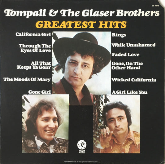 Tompall & The Glaser Brothers ‎– Greatest Hits LP