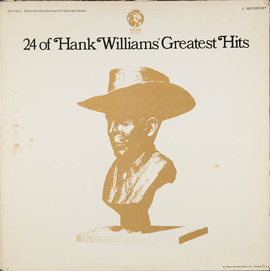 Hank Williams - 24 of Hank Williams Greatest Hits LP