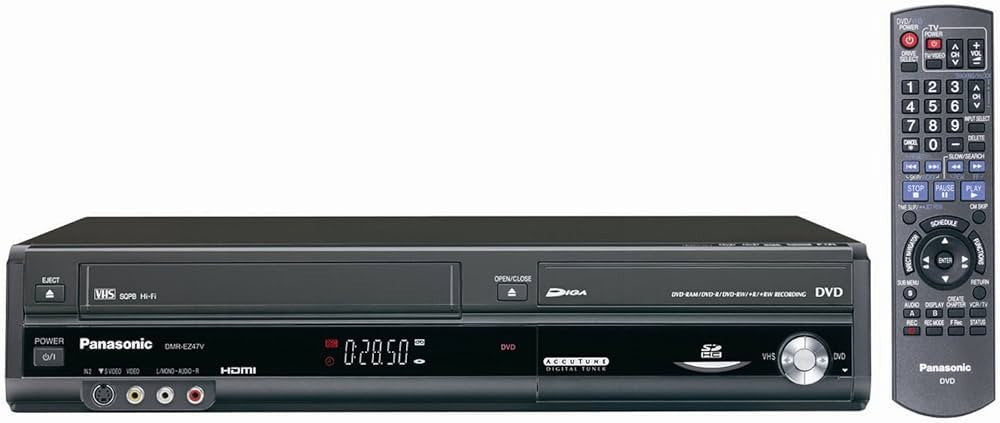 Panasonic DMR EZ47V DVD Recorder/VCR Combo w/Remote & Manual